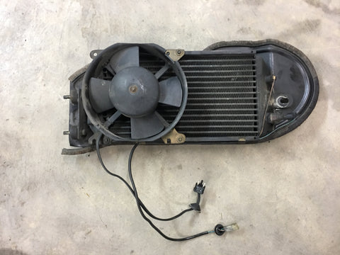 911 Oil cooler assembly radiator style 3.2 with fan stone guard 1989 - 911.198.910.40