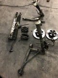 911 Five Bolt Carrera 3.2 front suspension assembly hubs rack arms struts rack no crossmember, included are stiff bars brakes and shocks 1984