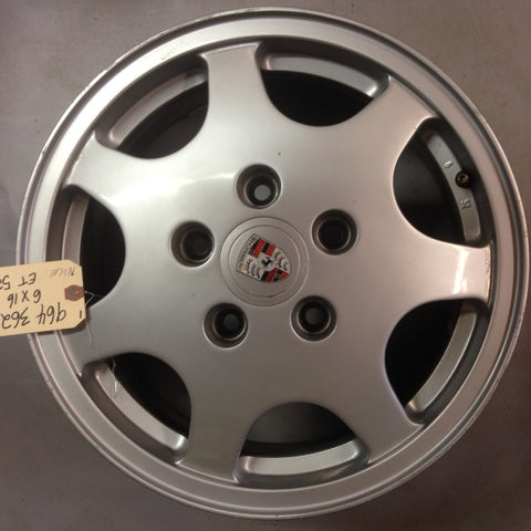 964 Wheel  6j x16 V ET 52.3  Silver metallic carrera  V=Front - 964.362.112.01