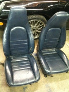 911 Seat Front Leather Navy Blue left driver power 1988 and Right manual Pair 911.521.002.84 - 911.521.001.84