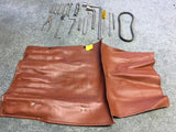 911 Tool Kit Carrera 19 Pieces Chestnut Brown Pouch Yellow Tabs Black Snaps no rust MINT 1985 -