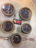 993 Gauge set Tan Leather trimmed gauges 1995 MINT -